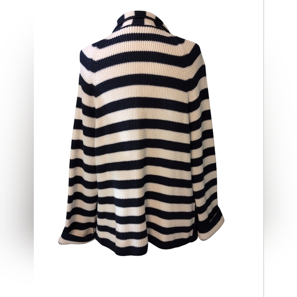 Salvatore Ferragamo Navy and White Sweater Striped Cardigan Beautiful Clean Lg - Picture 5 of 15